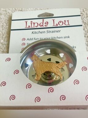 NWT Linda Lou Golden Retriever Kitchen Sink Strainer